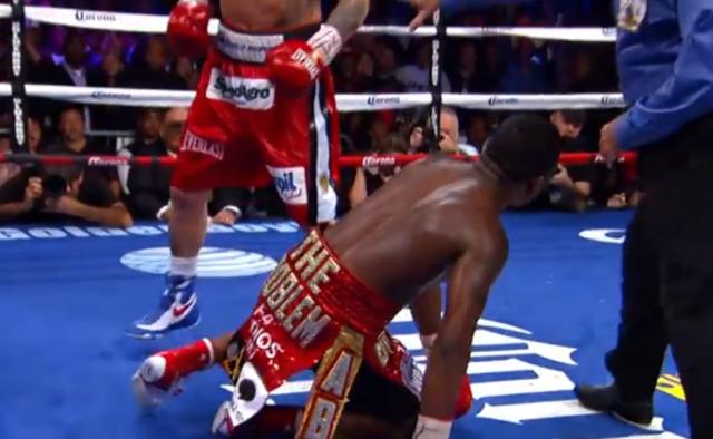 Maidana vs Broner - Marcos Maidana knocks down Adrien Broner en route to victory