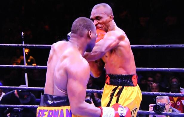 Stevenson vs Bika - Adonis Stevenson lands a crunching left on Sakio Bika