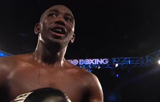 Boxing Results 2014 - Terence Crawford celebrates victory over Ricky Burns