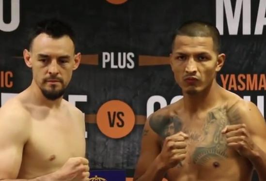 Guerrero vs Martinez - Robert Guerrero and Aron Martinez at weigh-in