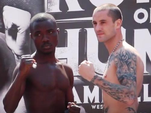 Burns vs Ofotsu - Ricky Burns poses for cameras with Prince Ofotsu