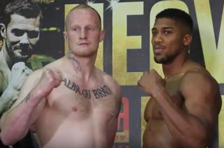 Joshua vs Cornish Weigh-In - Anthony Joshua and Gary Cornish hit the scales