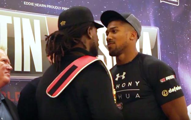 Anthony Joshua and Charles Martin face off