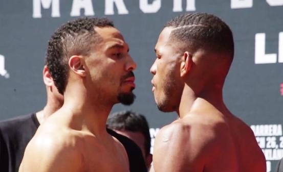 Tonights main attractions made weight at the Ward vs Barrera Weigh-In