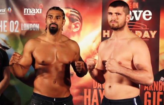 Haye vs Gjergjaj is the main event at the O2 Arena in London tonight