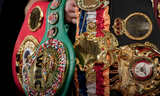 The WBC, WBA, WBO, IBF and RING belts are boxing's most recognized world championship titles