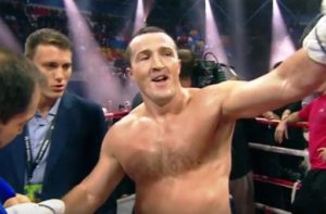 Denis Lebedev celebrates victory